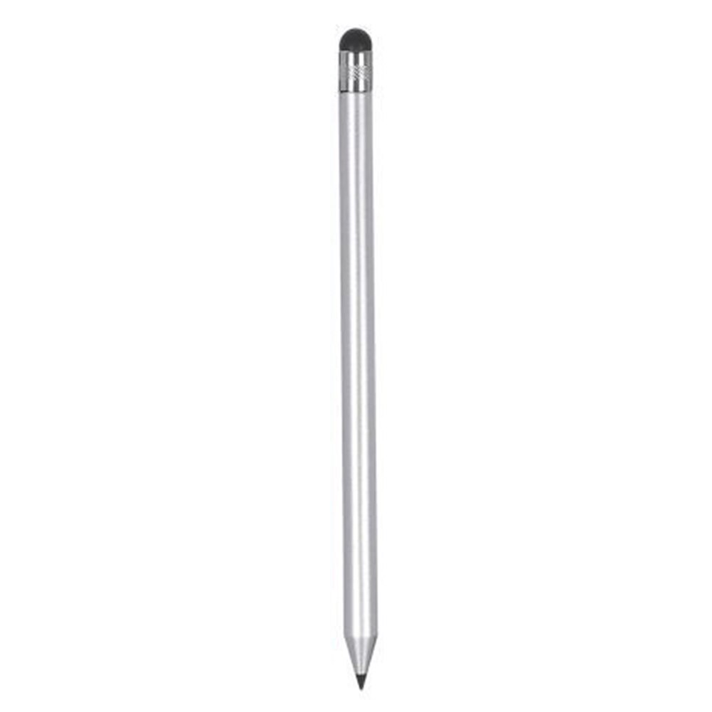 Universal Dual-head Touch Screen Pencil for Phone Tablet Pen Writing Drawing Capacitive Stylus Pen Tablet Touch Screen Pen: Silver