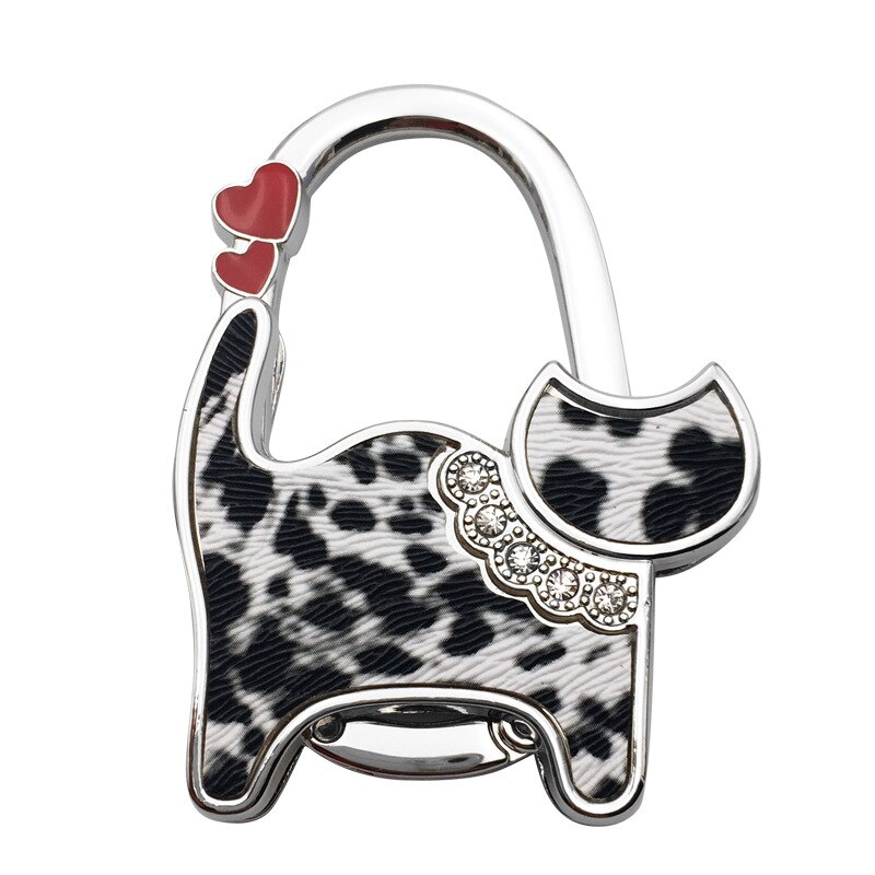 Bolsa monedero plegable Unisex para gatos, con diamantes de imitación, gancho para colgar, Seguro: 0002