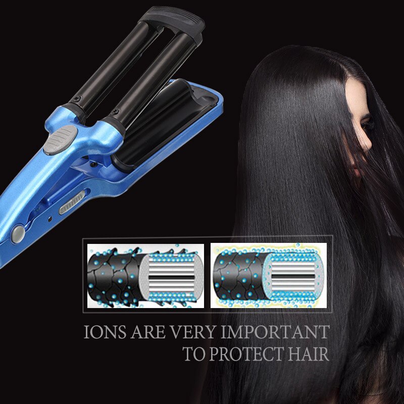 Wave Hair Styler 3 Barrels Big Wave Curling Iron Hair Curlers Crimping Iron Fluffy Waver Salon Hair Styling Tools