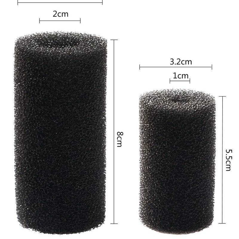 JENOR 5 Stks Spons Aquarium Filter Protector Cover Voor Vissen Tank Inlaat Vijver Zwart Schuim