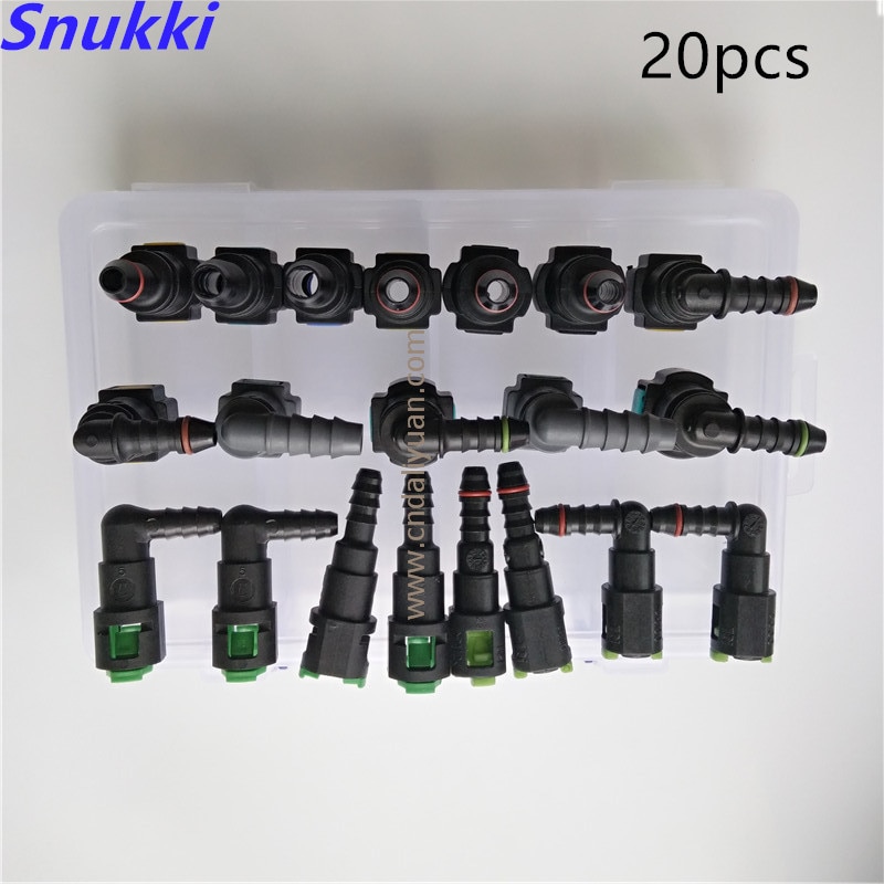 one set SAE Fuel pipe fittings auto Fuel line quick connector kit whole set total 20pcs for Japanese car
