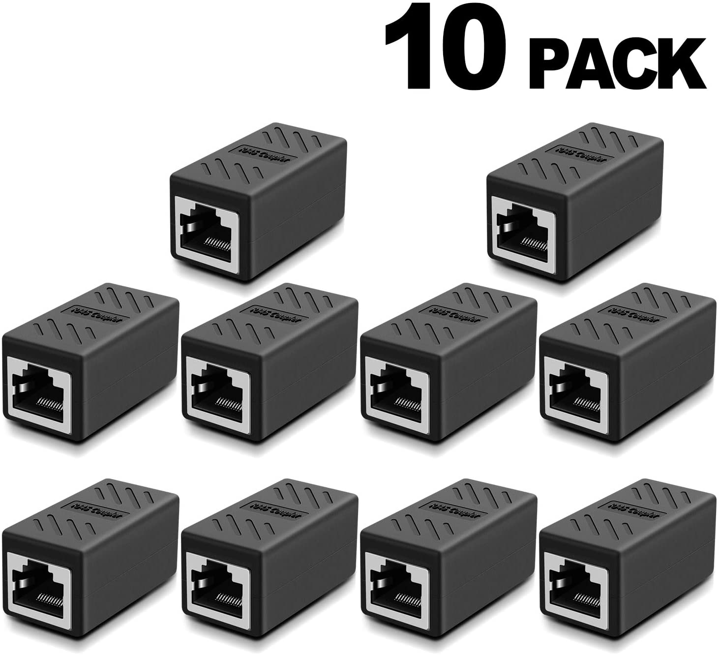 Ethernet-kaapelin jatkokappale ,rj45 cat 5 cat 6 cat 6a liitin, jatkoliitin - ethernet-liitin naaras-naaras: 10 kpl