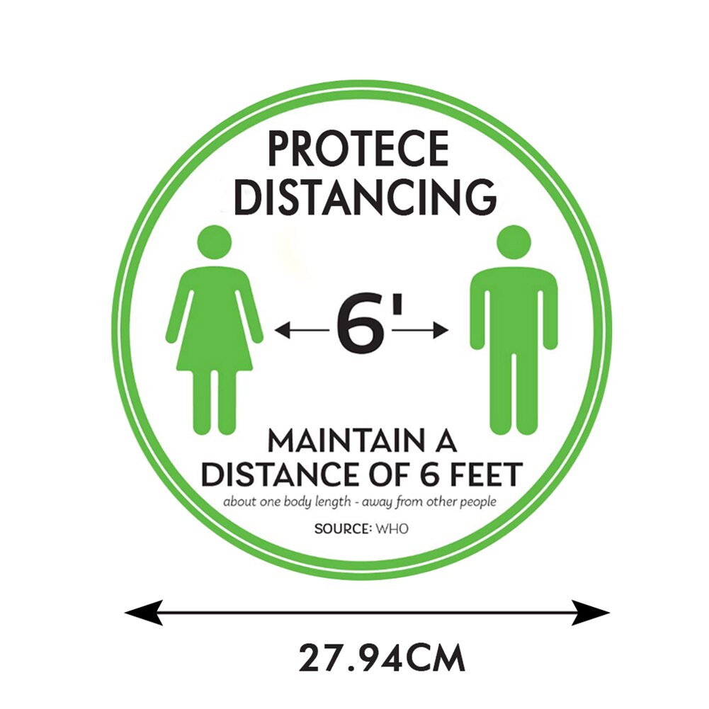 Social Distance Floor Sticker Wait Here Keep 6ft In Between Distance Marker Floor Decal For Social Distance While In Line: Green