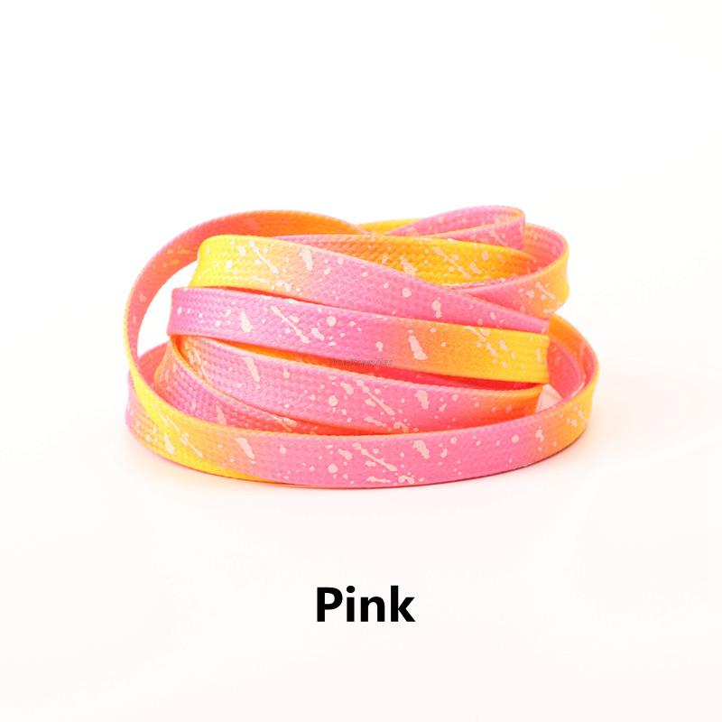 2022 Lichtgevende Veters Gloeiende Fluorescerende Schoenveters Voor Sneakers Platte Veters Schoenen Gradiënt Schoenveter 120/140/160Cm shoestrings: Roze / 140 CM