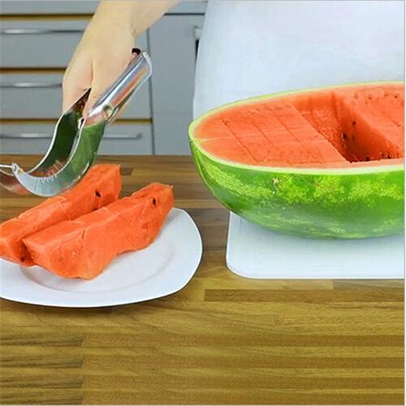 Keuken Tool Professionele Rvs Fruit Water Meloen Mes Cutter Slicer Corer Server Splitter Watermeloen Cantaloupe