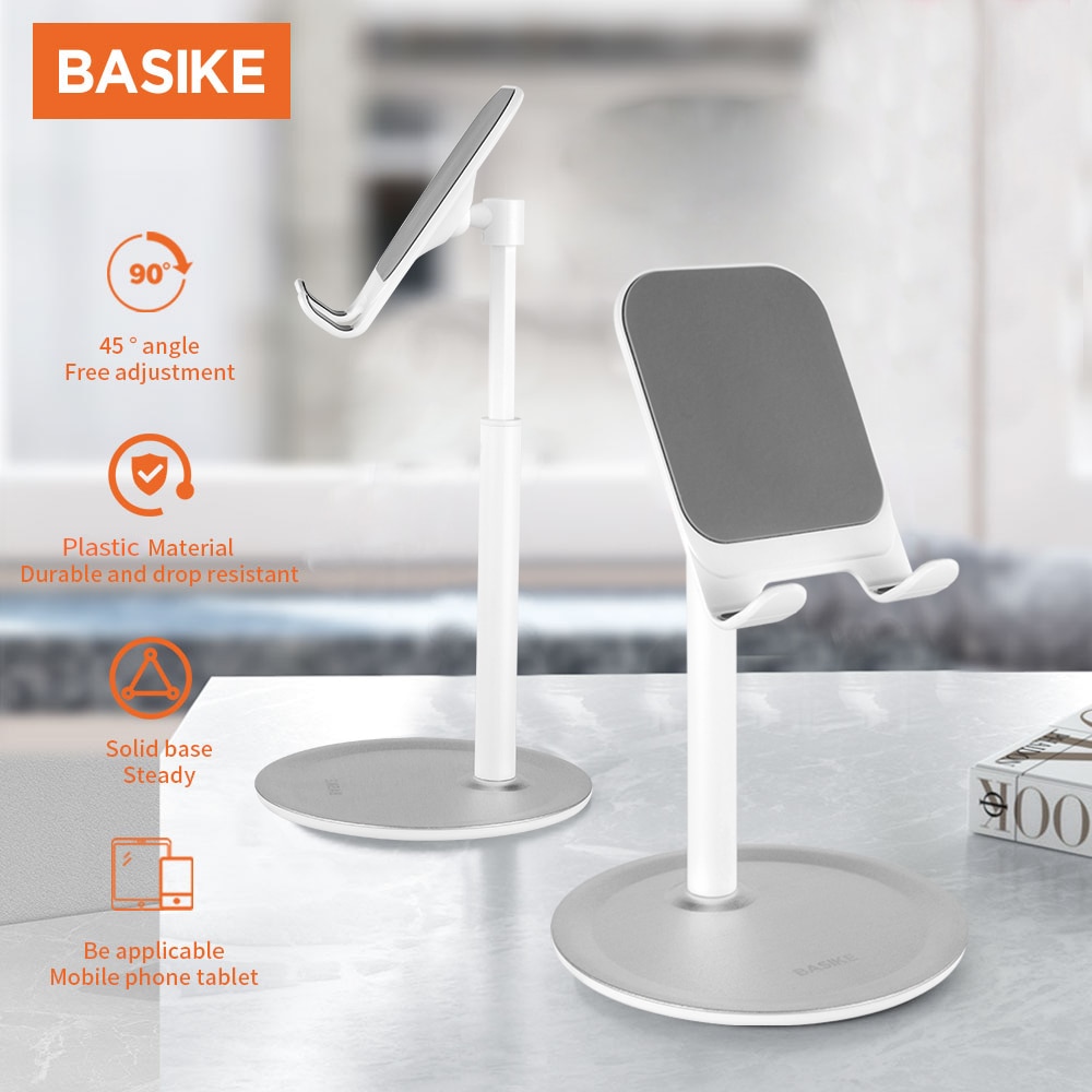 BASIKE – Support de téléphone portable réglable, accessoires universels pour iPhone et Xiaomi, pour table et bureau, pour smartphone et tablette,