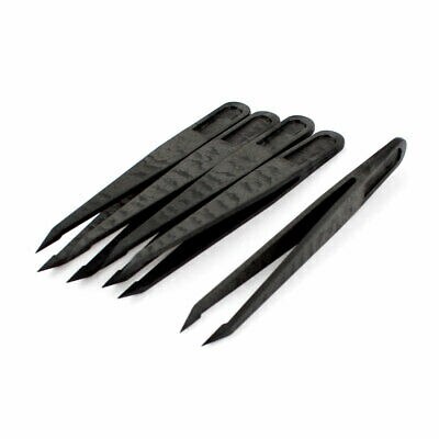 5 stuks Black Carbon Stof Tip Hoofd ESD Veilig Anti Statische Pincet Repair Tool