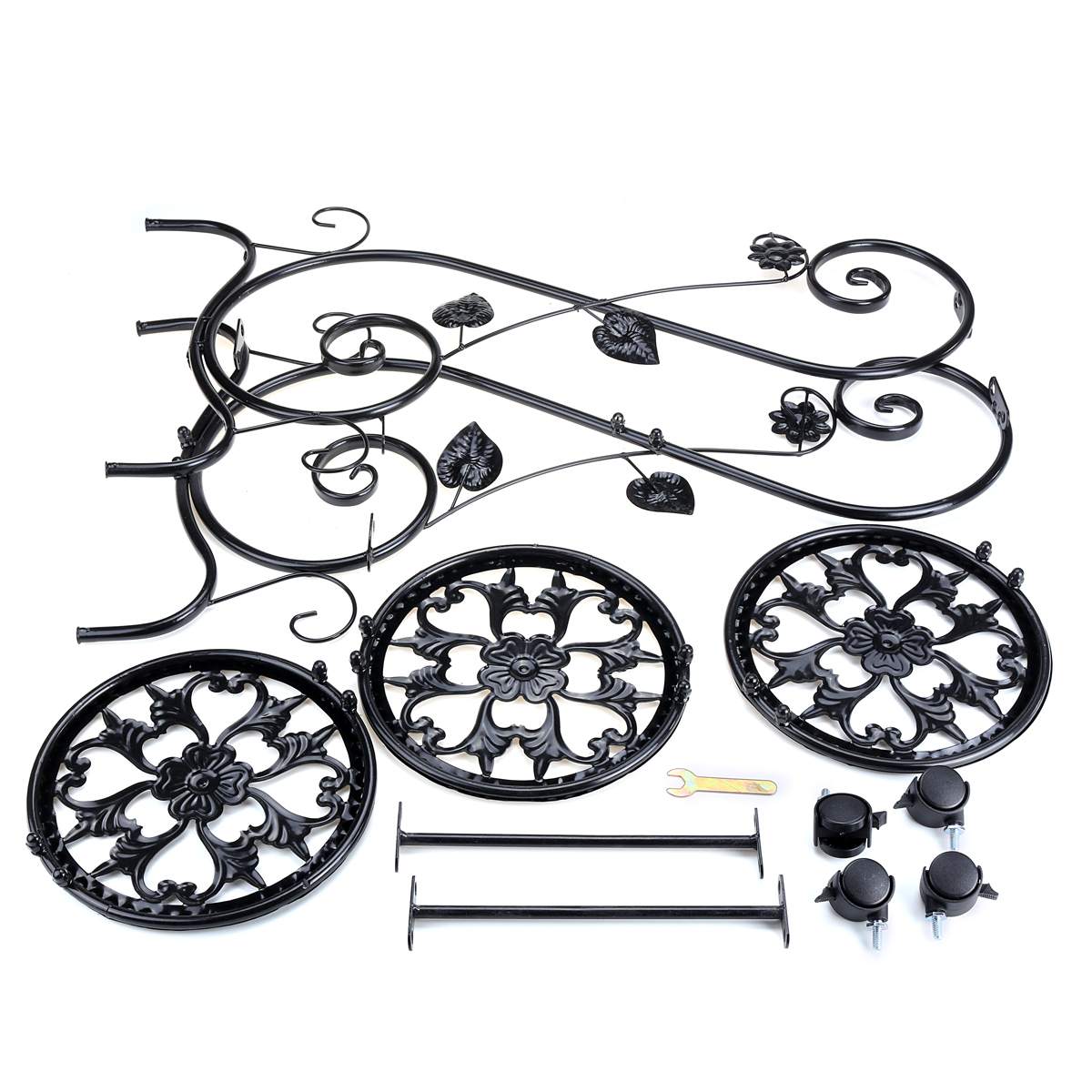 Planter Rack Garden 3 Tier Metal Plant Stand Flower Rack Pot Storage R... – Grandado