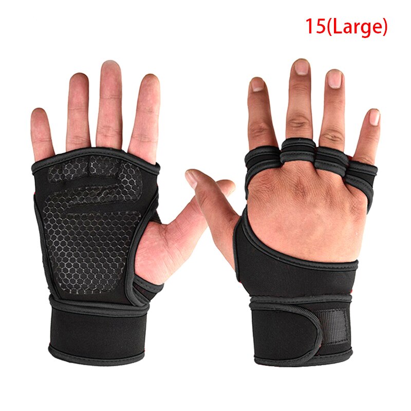 1 paar gewichthefhandschoenen voor dames heren fitness sport bodybuilding gymnastiek handgrepen gym handpalmbeschermer handschoenen: Pgod 0018-n15