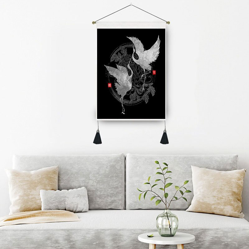 Tapiz de fase manual de lona negra, decoración del hogar, macramé, dormitorio, arte, mariposa, colgante de pared, tapices de borlas, fondo artístico de tela