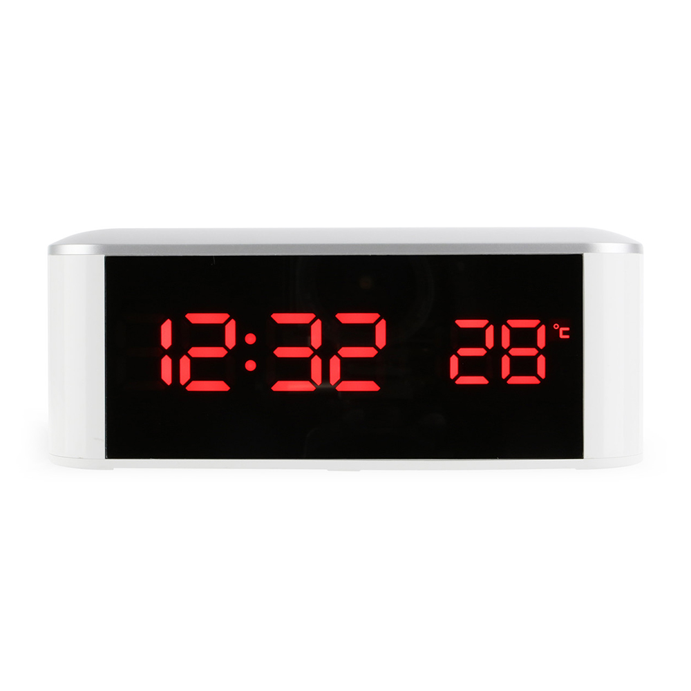 LED Digital Alarm Clock Thermometer Display Mirror Electronic Clock Table Clock with USB Cable Night Mode Function Home Decor