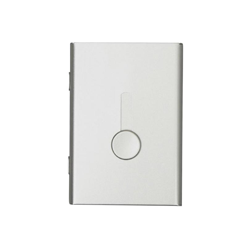 Business Card Holder Hand Push Card Case Bank Card Membership Package Metal Ultra Thin Business Card Packaging Box Organizer: Silver
