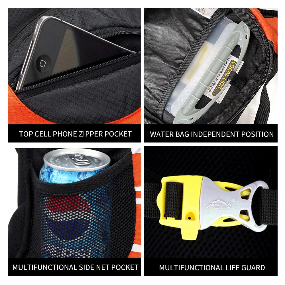 Ultra-light 15-liter bicycle backpack, mountain (MTB) or road bike cycling water bag, 2 liter water bag