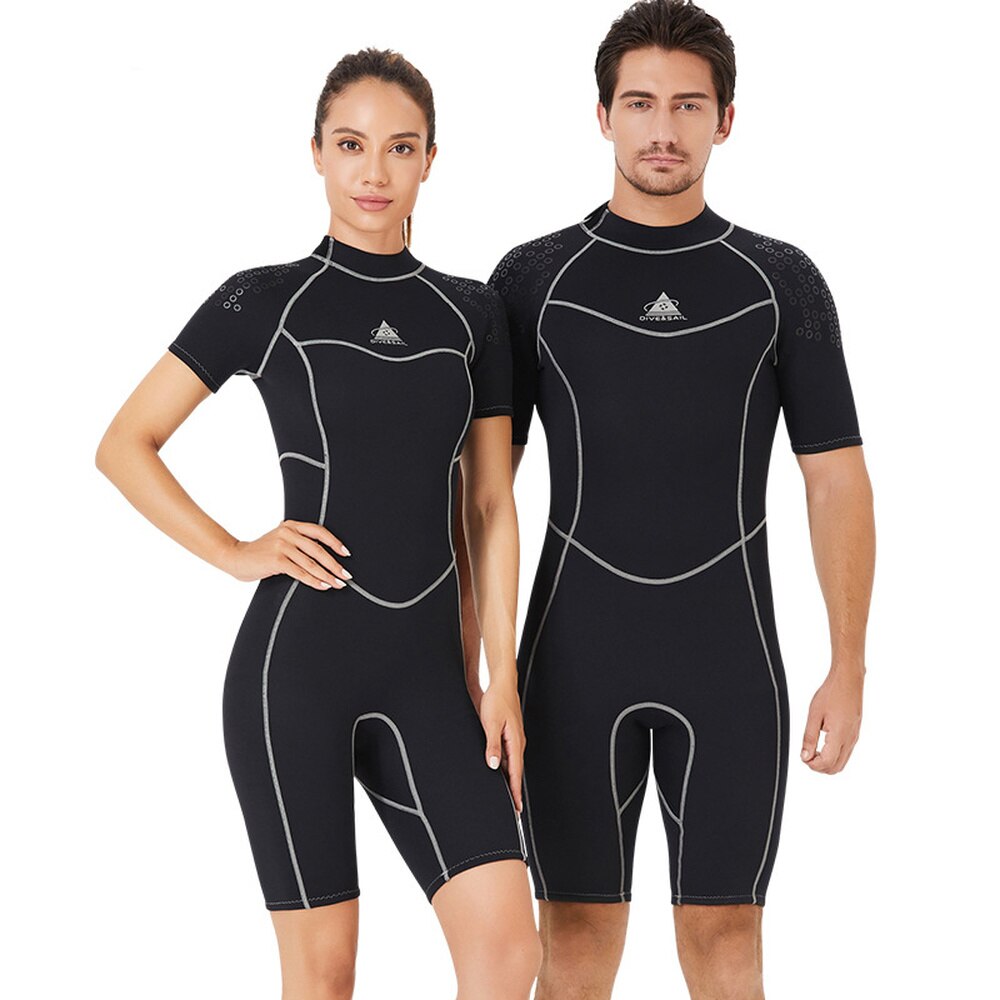 Dikke 3Mm Neopreen Wetsuit Mannen Vrouwen Warm Houden Zwemmen Duiken Pak Korte Mouw Triathlon Wetsuit Surf Snorkelen