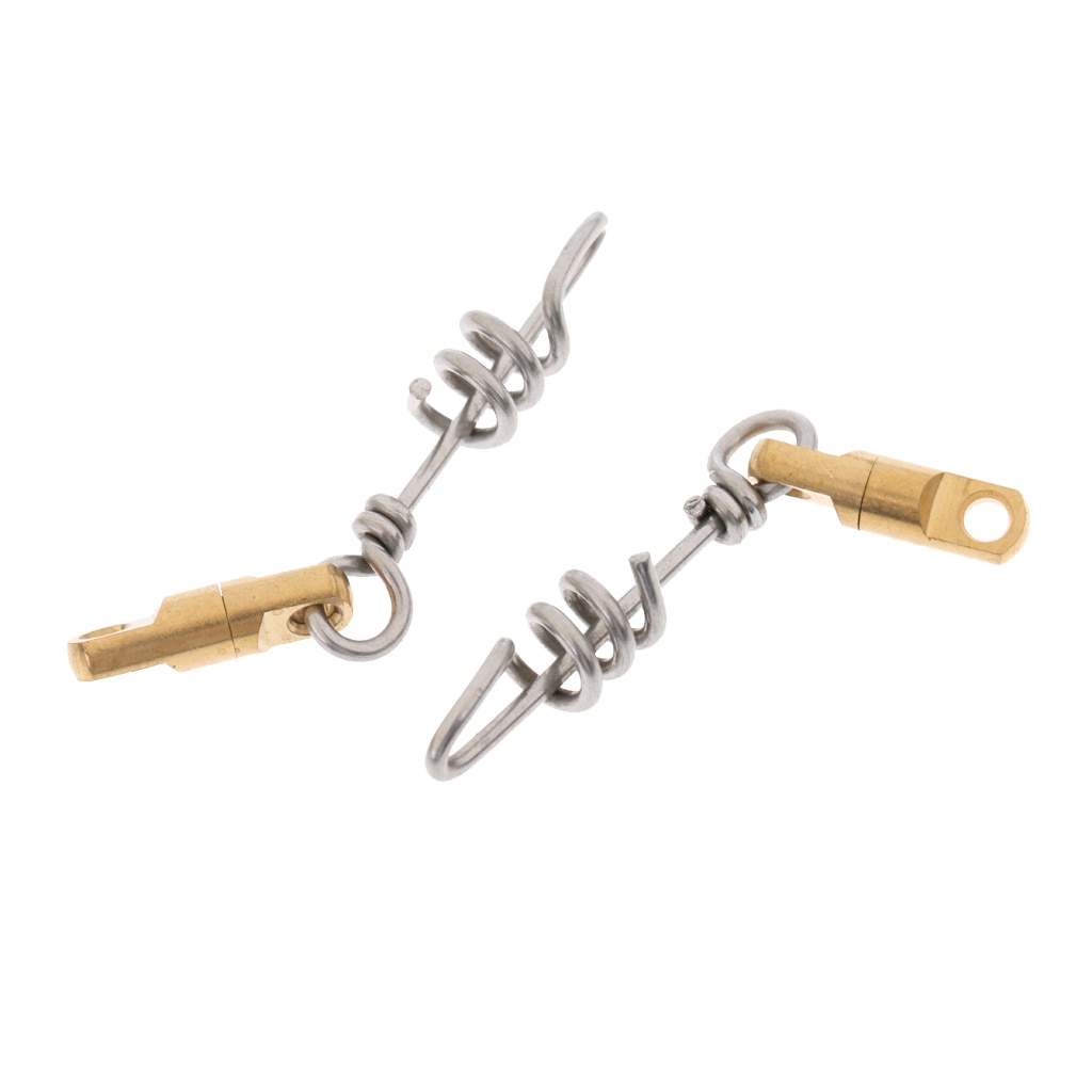 4pcs Corkscrew Pigtail Snap with Heavy Swivel Quick Rig Link Swirl Connector Quick Change Toothy Fish