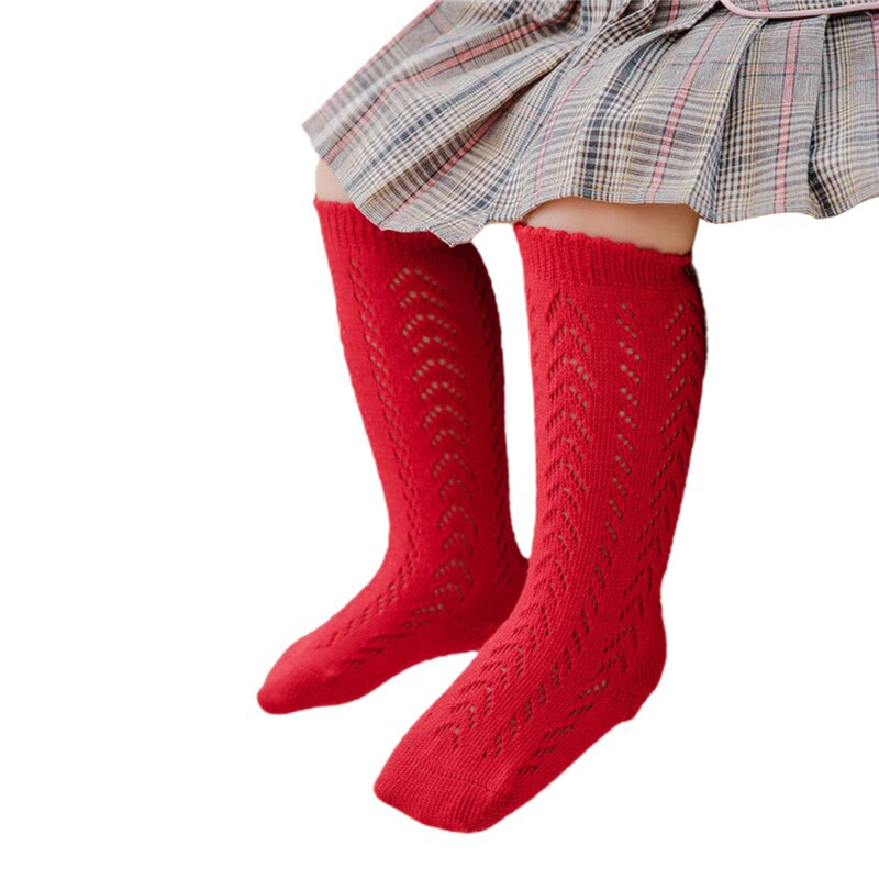 Kinderen Baby Meisjes Mode Sokken Hol Kniehoge Sokken Comfortabel Effen Kleur Sokken Voor Kids Peuter Baby Meisjes