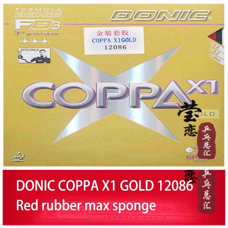 Original Donic COPPA X1 Gold/ COPPA X1 TURBO Platin/ COPPA X2 Platin Soft/ COPPA X3 Silver table tennis rubber tennis rackets: 12086 max red