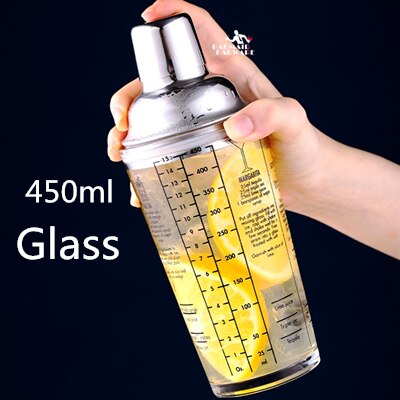 450ml mix master glas rustfrit stål cocktail boston bar shaker bar værktøj tilbehør: Default Title