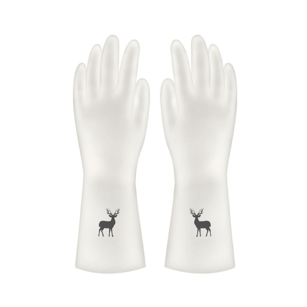 Guantes de limpieza de silicona, manoplas impermeables de goma y látex para lavar platos, utensilios de limpieza de cocina, accesorios de baño, 1 par: with pattern / S