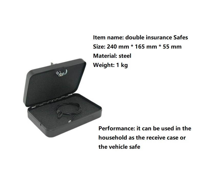 Mini voiture en métal Double assurance coffre-fort avec boîte de rangement en acier-corde