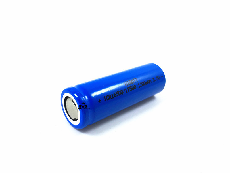 2pcs ICR 3.7v 16500 17500 rechargeable lithium ion battery li-ion cell 1200MAH for LED flashlight torch and speaker