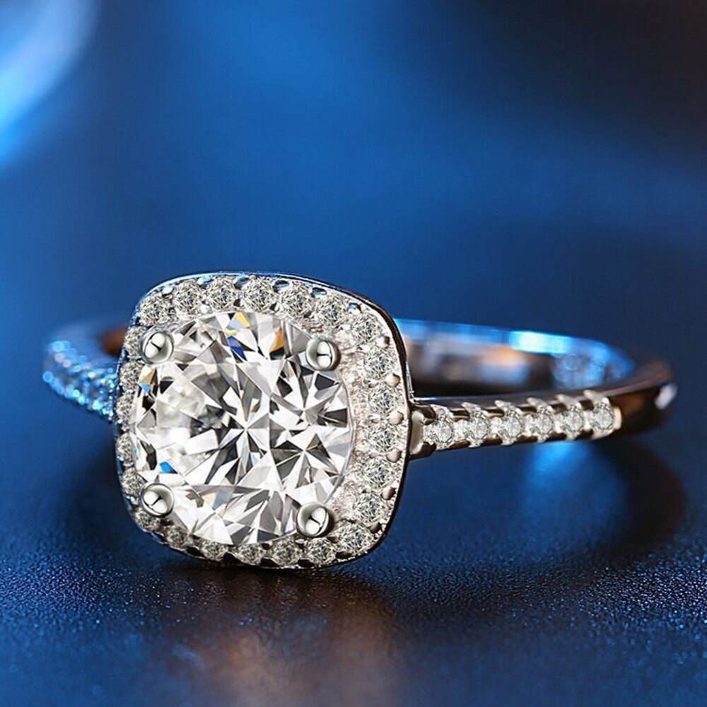 klassische Frauen Ring Trend Weiß AAA Kristall Zirkon Engagement Ringe für Frauen Hochzeit Schmuck: 8