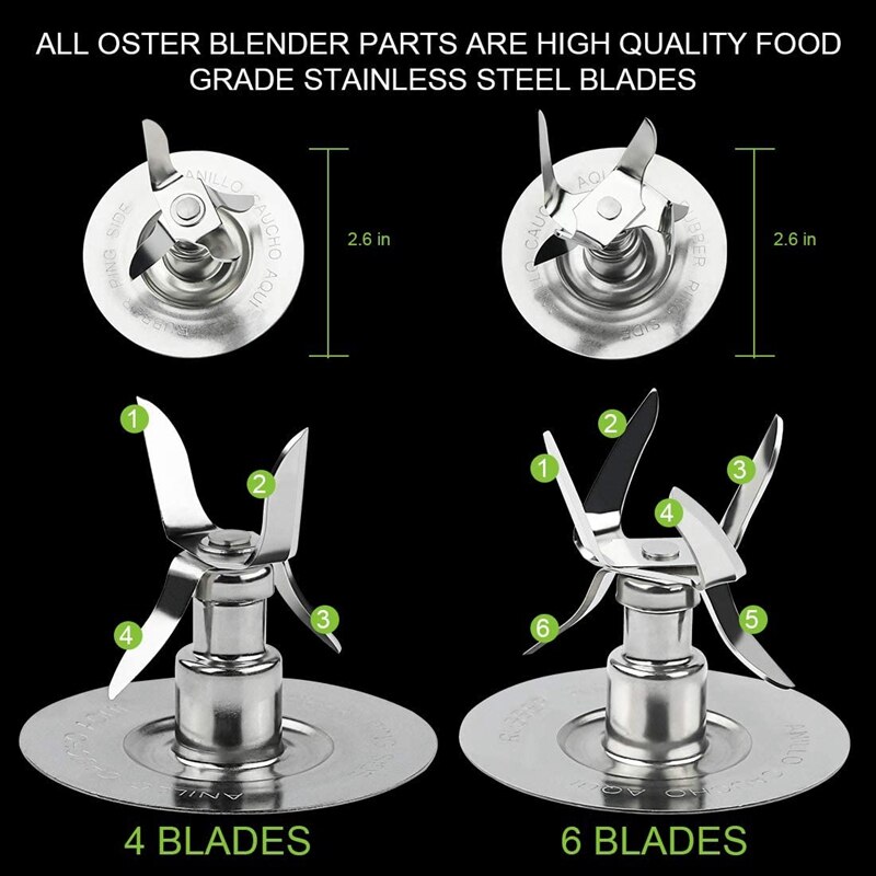 Ersatz Teile für Oster & Osterizer Rührgerät Eis Klingen 4961 4980 Dichtung Kupplung Zucht Slinger Stift Bausatz