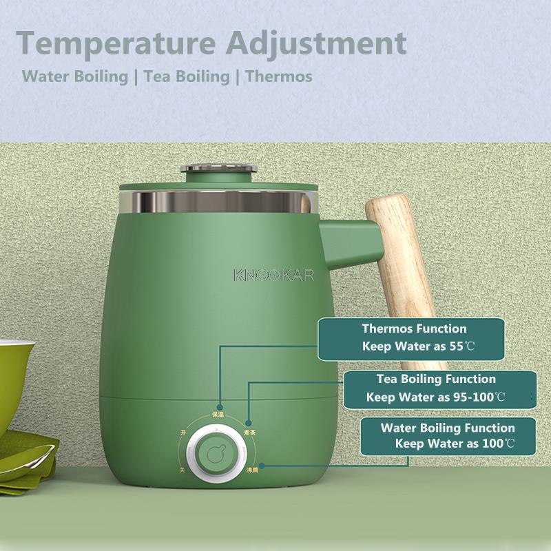 Tetera eléctrica portátil de acero inoxidable, 400ML, 200W, calentador instantáneo, tetera térmica para viaje y oficina