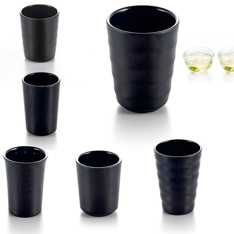 A5 melamin servis vatten kopp restaurang svart frost imitation porslin servis te kopp mjölk te kommersiell kopp