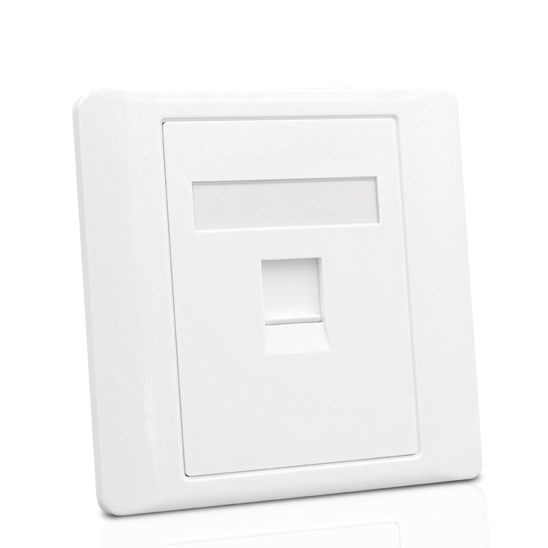 1 Port Cat 6 RJ45 Computer Socket Wall Faceplate Tool-Free Connection Outlet Panel 86x86mm
