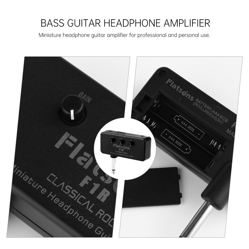 1 Set Miniature Bass Guitar Headphone Amp Mini Portable Pocket Guitar Amplifier