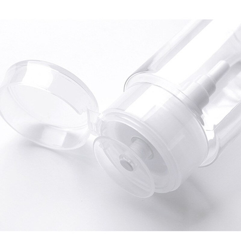 Amandaus Metalen One-Touch Vloeibare Dispenser Pomp Vierkante Fles voor Alcohol/Nagellak Remover Lege Plastic Flessen Lichtblauw 2 Pack