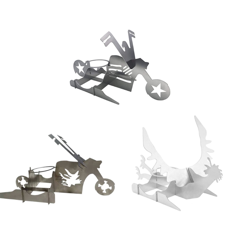 Motorcycle Beer Can Chicken Holder for Grill Portable Beer Butt Chicken Stand Beer Chicken Roaster BBQ Chicken Rack