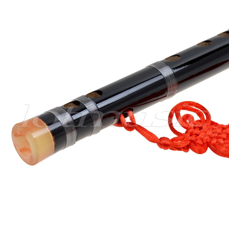 Kmise Black Paint Traditional Chinese Bamboo Flute Dizi F Key Musical Instrument