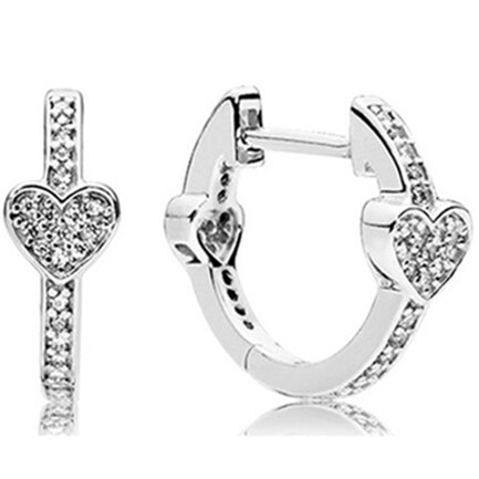BaoFu 925 Sterling Silver Stud Earrings Shiny Love Hollow Romantic Bow Signed Earrings Suitable for Original Wonmen Accessories: A9