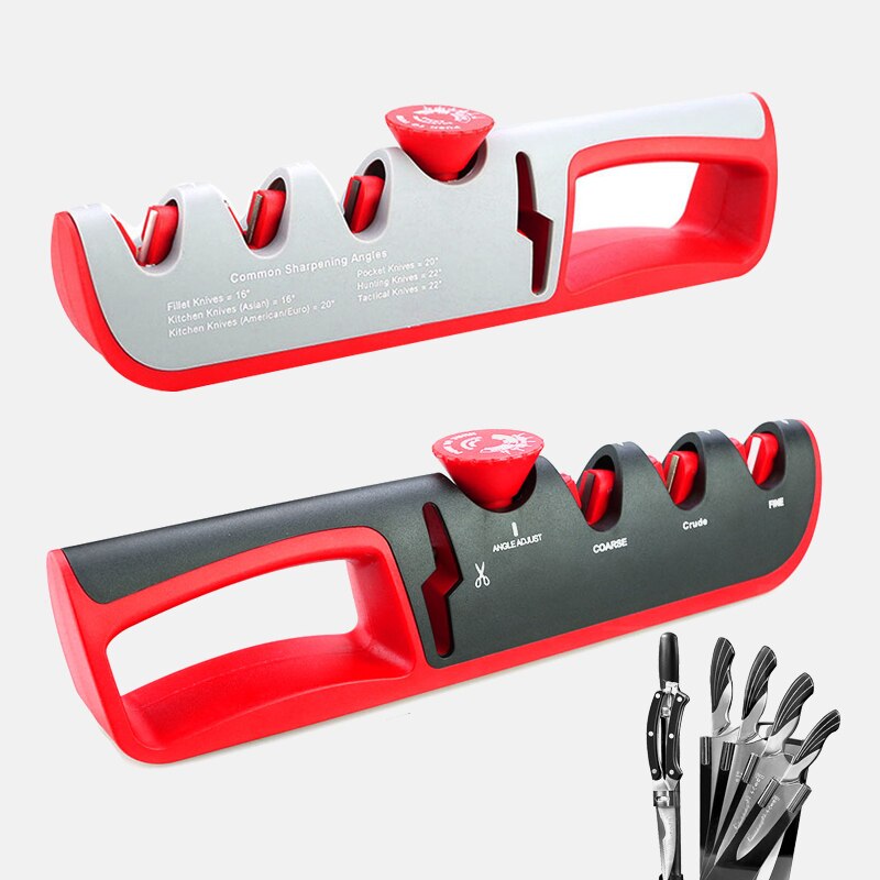 Sharpener Tool 4 Stadia Professionele Keuken Grinder Messen Slijpsteen Hoek Aanpassing Messenslijper Schaar Slijpsteen
