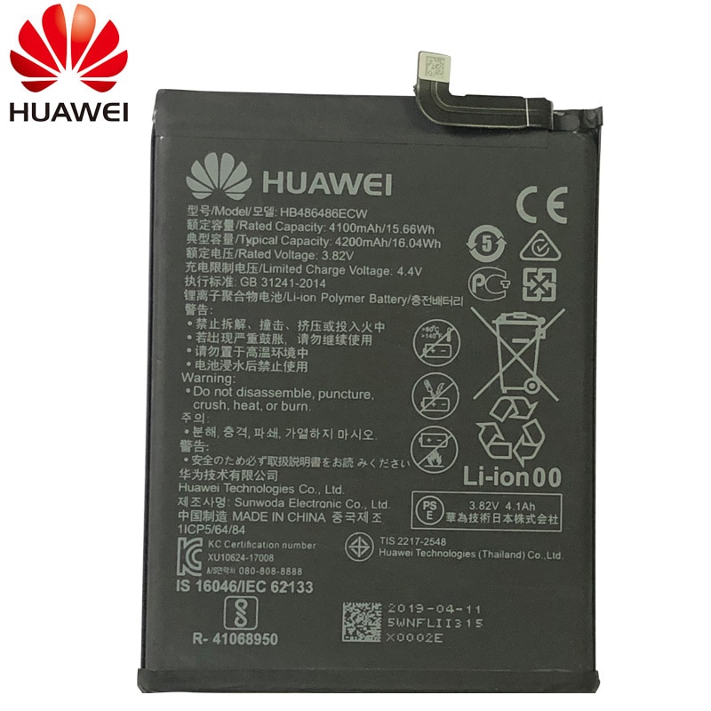 Original Replacement Battery HB486486ECW For Huawei Huawei P30 Pro Mate20 Pro Mate 20 Pro Genuine Phone Battery 4200mAh