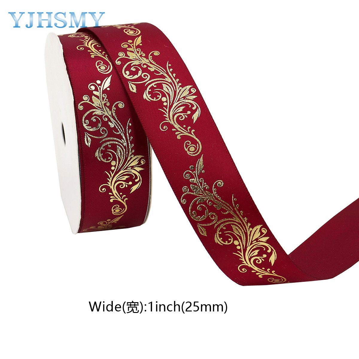 1 Inch Goudfolie Satijnen Lint Gedrukt Bloem Voor Diy Craft Cadeaupapier Bruiloft Verjaardag Party Decoratie 5 Yards: Antiek Messing / M