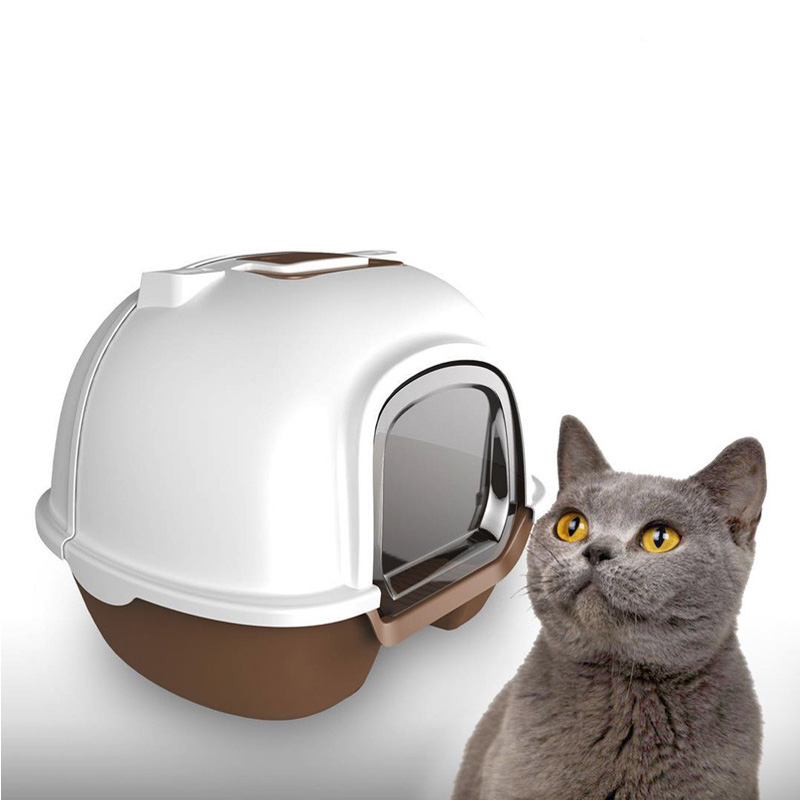 Bac à litière Anti-éclaboussures pour chat | Poêle pour animaux domestiques, plateau avec cuillère pour chat, maison de nettoyage des chats en plastique