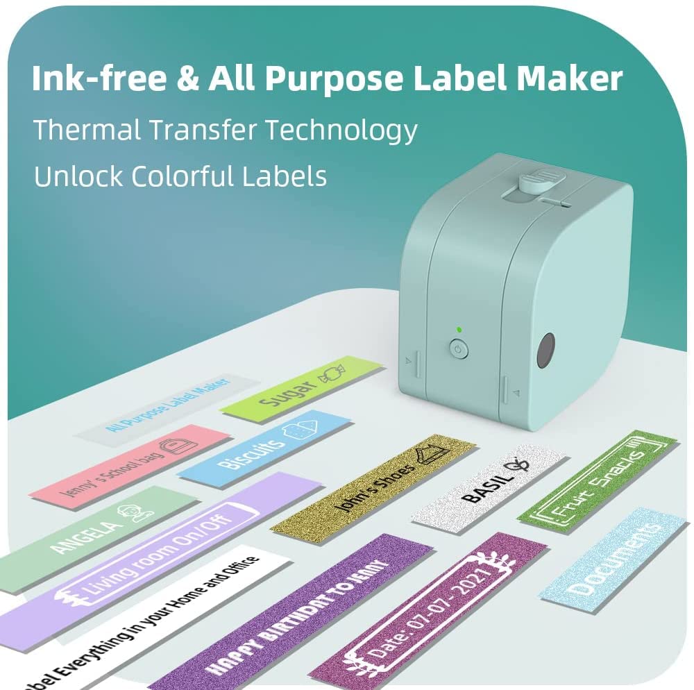 P12 Mini Label Maker Machine with Tape Thermal Label Printer for Home Office Business Wireless Label Machine for iOS &amp; Android