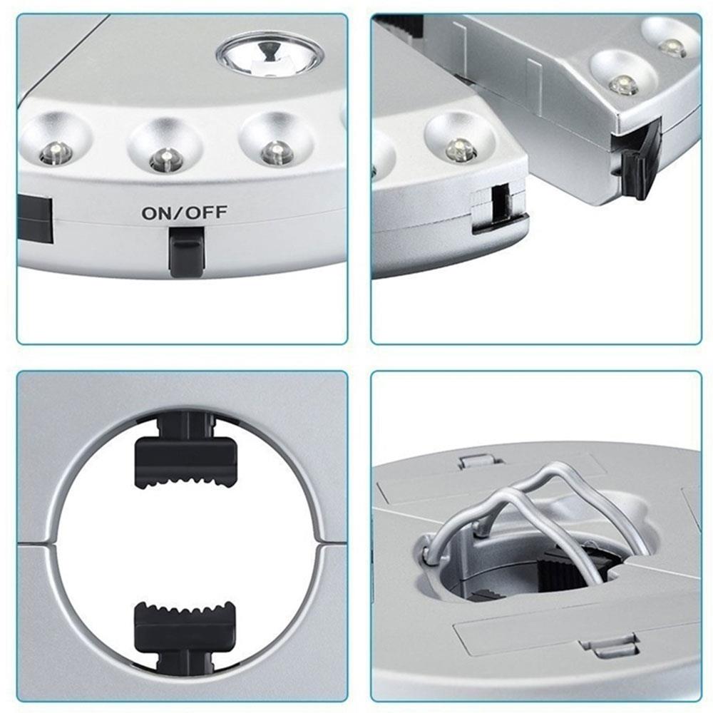 Portable Umbrella Pole Lamp Garden 28LED Durable Patio Yard Umbrella Pole Light Lantern Emergency Lights Silver