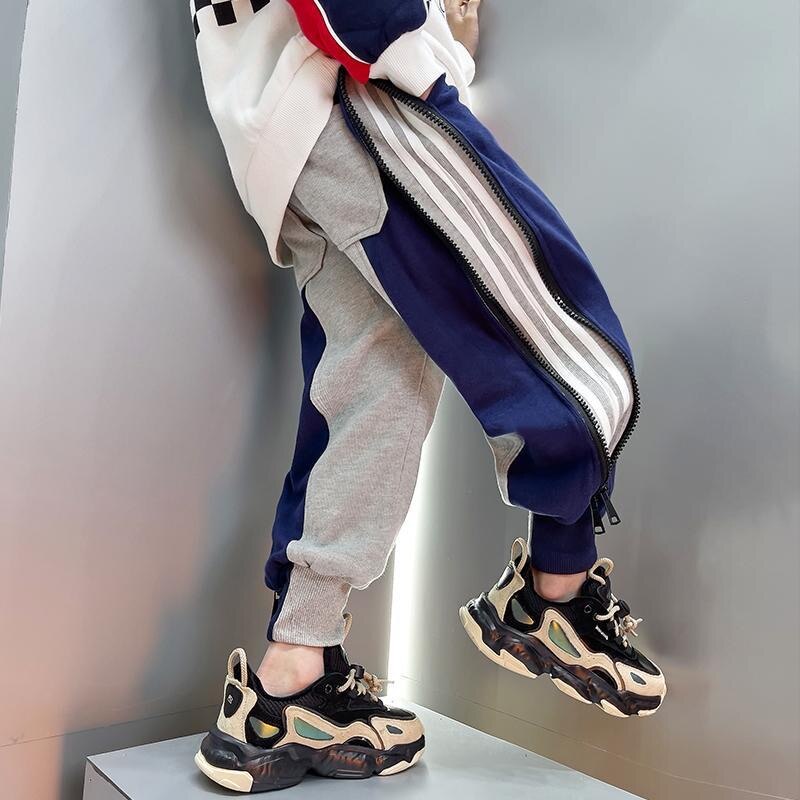 Pantaloni per ragazzi pantaloni Casual a righe moda primavera autunno bambini pantaloni sportivi di tendenza allentati pantaloni sportivi in cotone per adolescenti pantaloni Harem