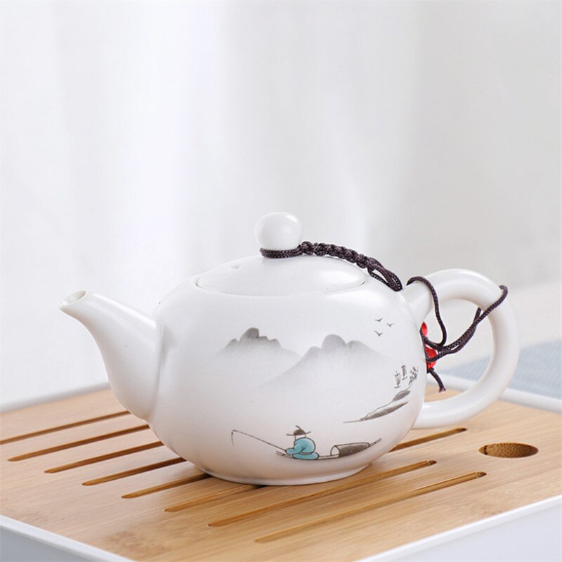 Juego de té portátil de viaje de estilo chino, 1 tetera/4 tazas, tetera de cerámica, tetera de , tetera de kungfú Teaware
