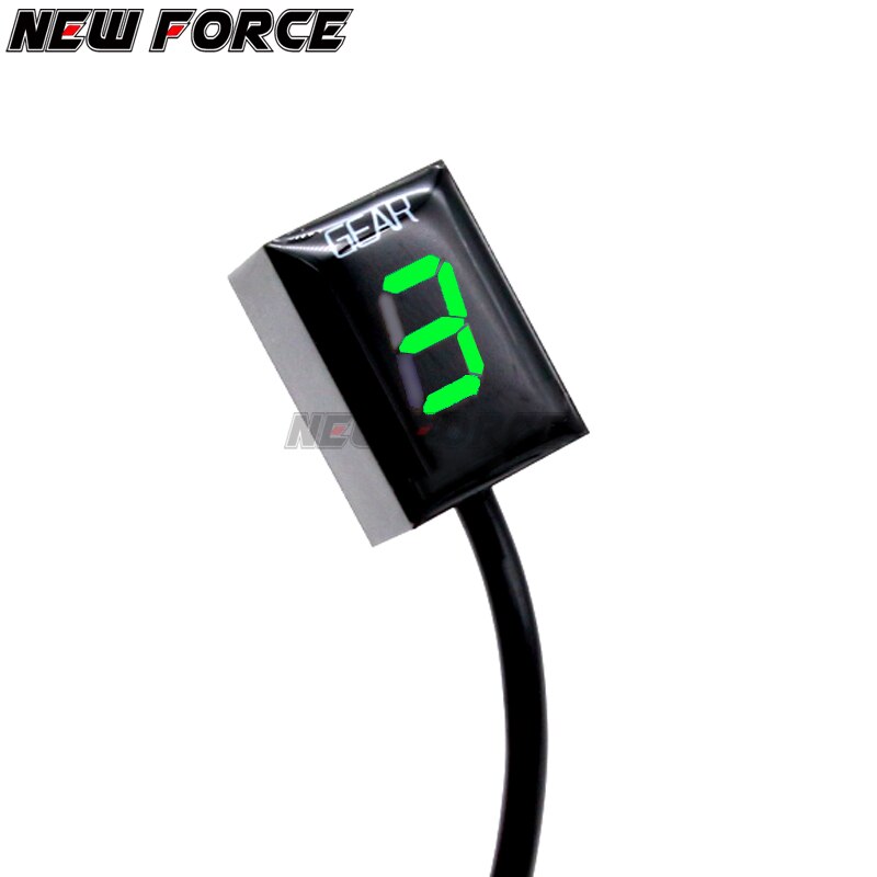 Indicateur de vitesse de niveau moto 1-6 compteur de vitesse numérique pour Kawasaki Z750 2004 à Z750R compteur de roue dentée: green