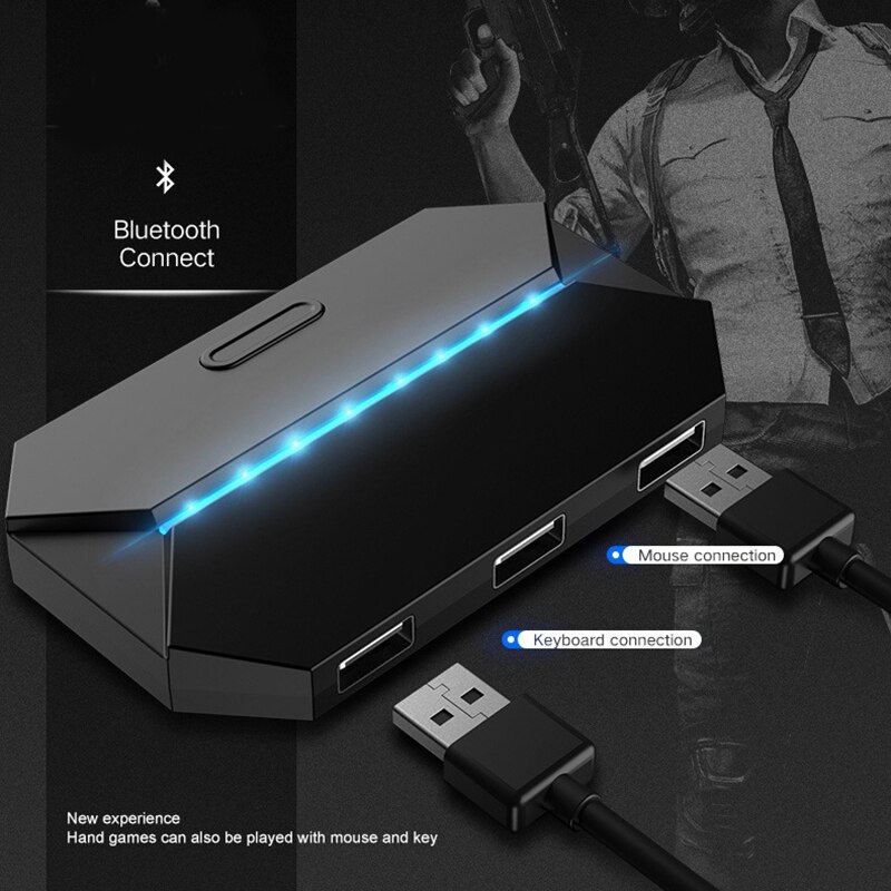 -ZIYOU LANG G6 Kit de convertisseur avec clavier de jeu rvb et convertisseur de souris, adapté pour téléphone Android Ios vers PC