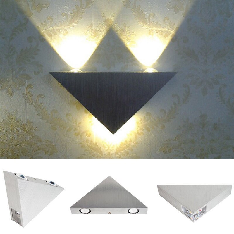 Moderne Led Wandlamp 3 W Aluminium Driehoek Wandlamp Voor Slaapkamer Home Verlichting Armatuur Badkamer Lichtpunt wandlamp