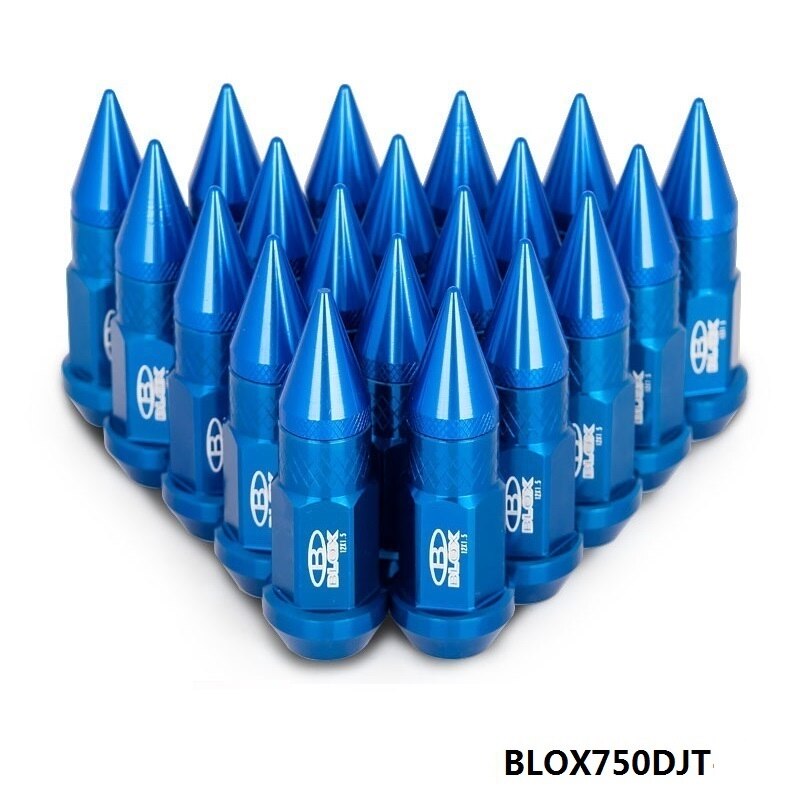 Blox – écrous de roue prolongés 50MM, avec pointes, pour jantes m12x1, 5/m12x1, 25, EP-BLOX750DJT-ALBZ: Bleu / M12x1.25