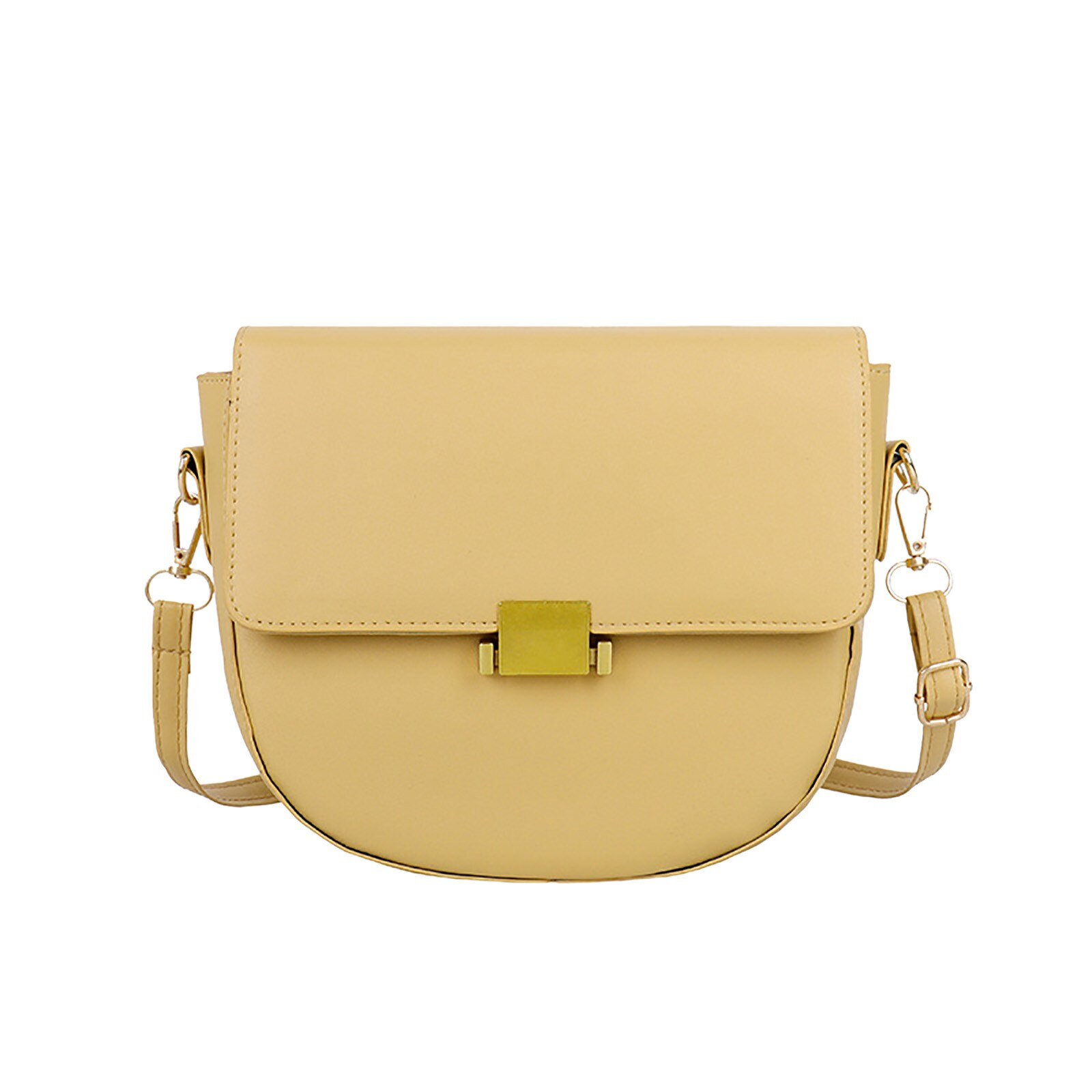 Femmes sac à bandoulière demi-cercle sacs de selle en cuir souple sacs à bandoulière sac à bandoulière sac à main tout-match sac de messager sacs à main: YELLOW
