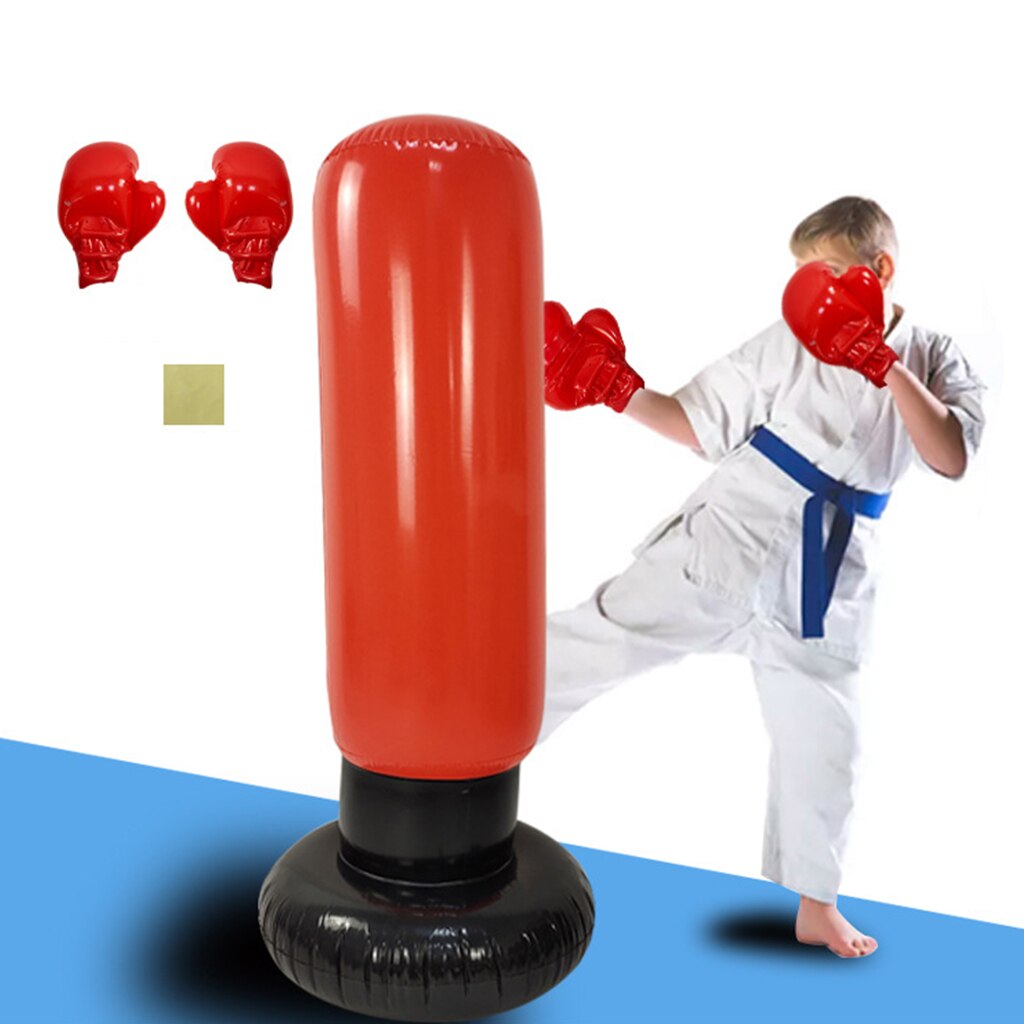 Børn indendørs udendørs gym oppustelige boksesæt kick punch taske handsker legetøj
