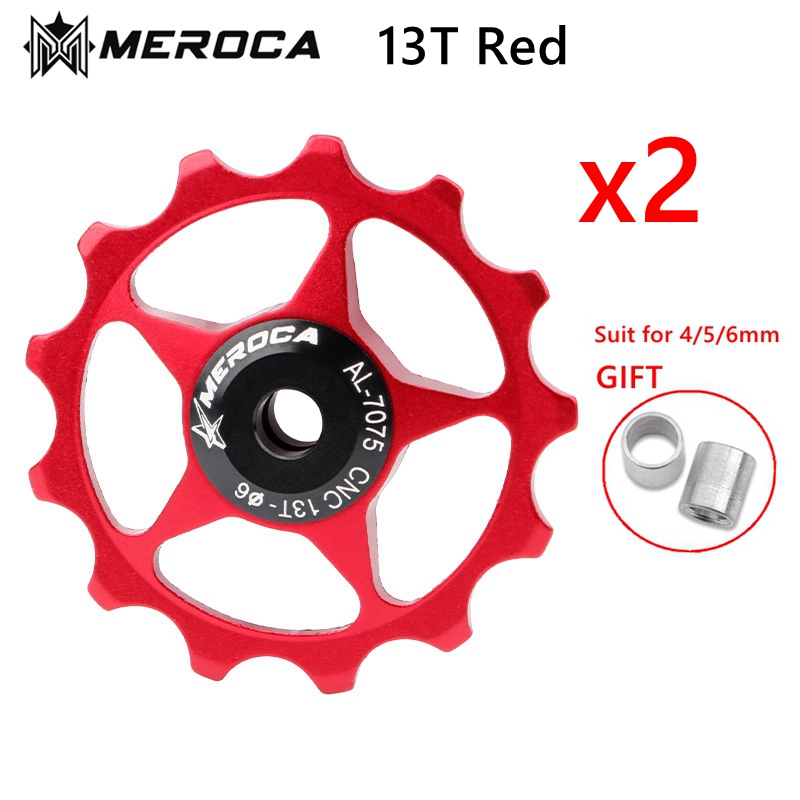 MEROCA 2 stücke MTB Rennrad Schaltwerk Rolle einstellen Fahrrad Jockey führen Rad Unterstützung 8-11 Geschwindigkeit 11T 13T für Shimano Sram
